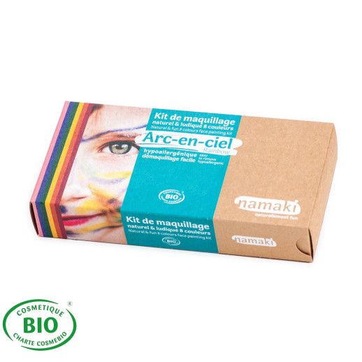 Kit de maquillages 8 couleurs certifié BIO| Arc-en-Ciel | Namaki | Passion du naturel