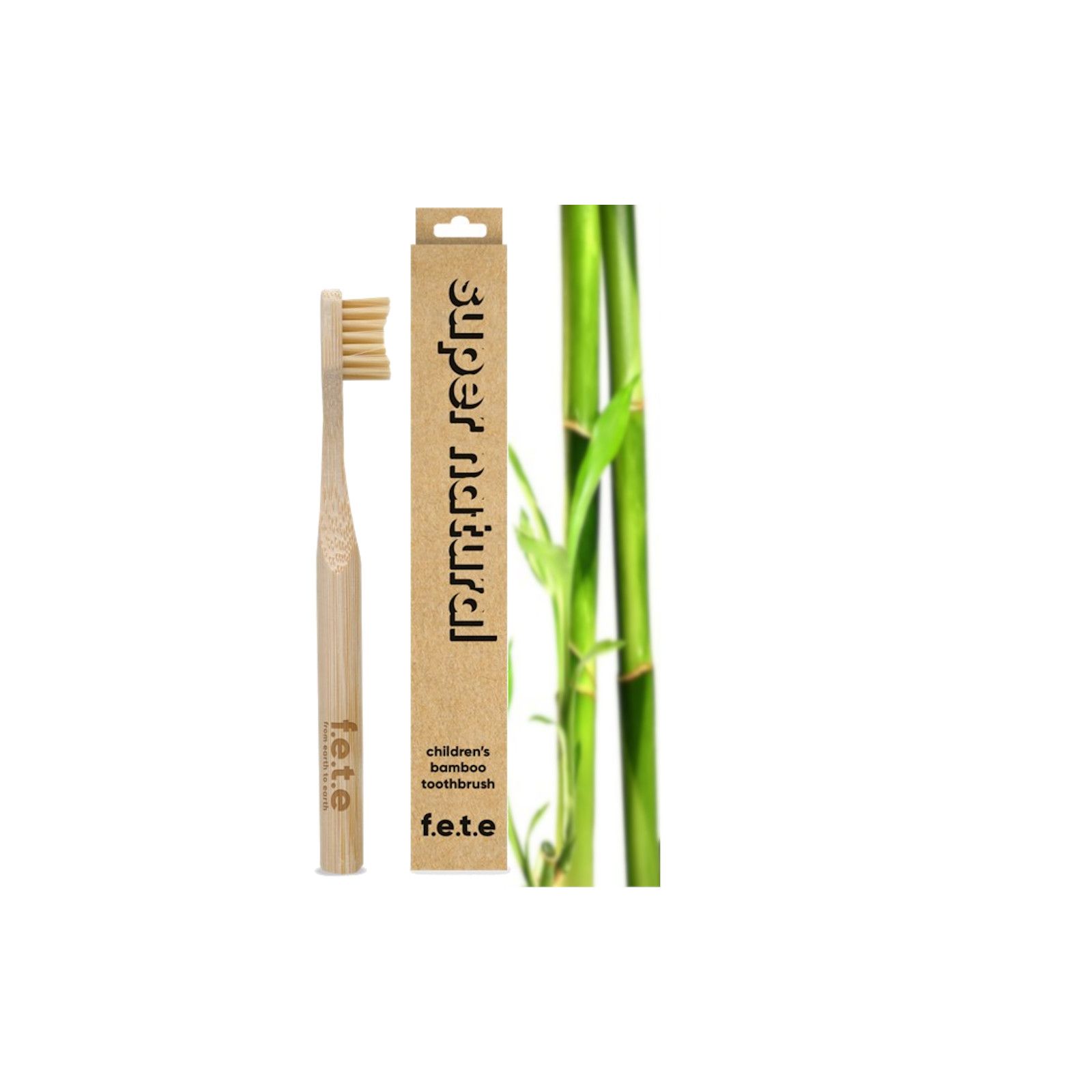 Brosse à dents en bambou enfant | brun | nature| F.E.T.E | FETE