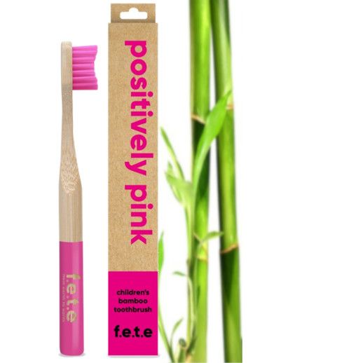 Brosse à dents en bambou enfant | rose | F.E.T.E | FETE