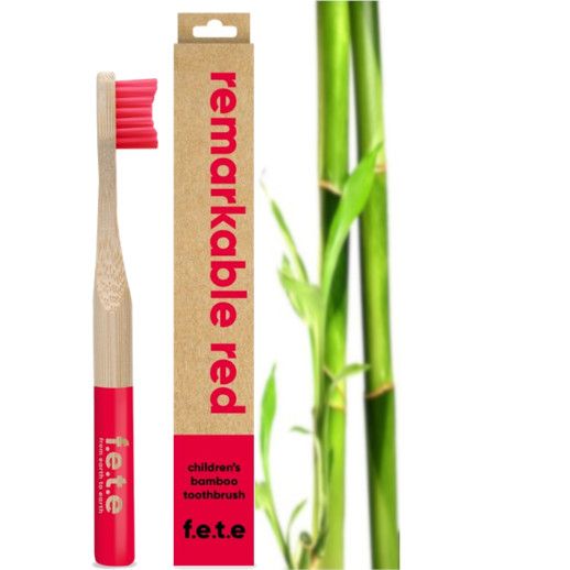 Brosse à dents en bambou enfant | rouge | F.E.T.E | FETE